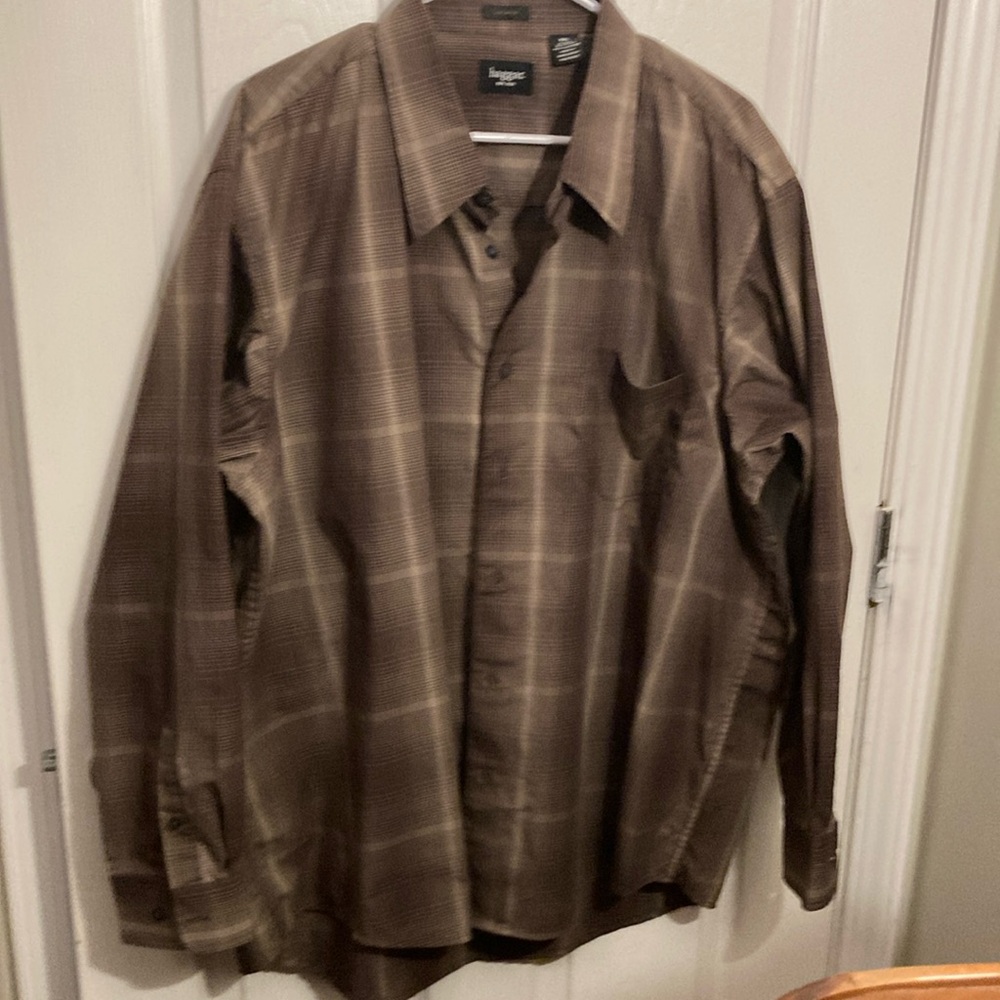 XXL Haggar Brown Checkered Shirt